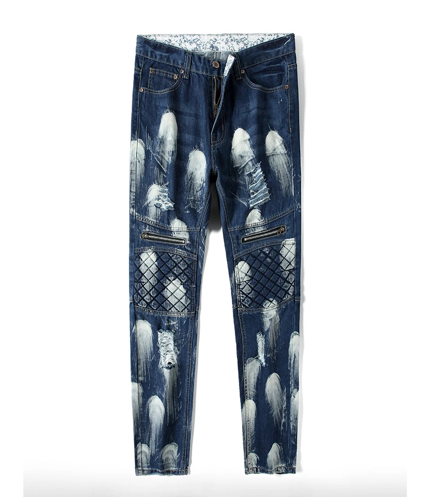 Printed Design Logo Biker Custom Jean 