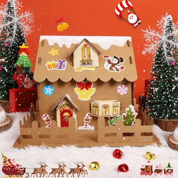 Christmas Decorations Biscuit Creative Handmade Assembled Paper Homemade Hut DIY Toys Homemade House For Kids