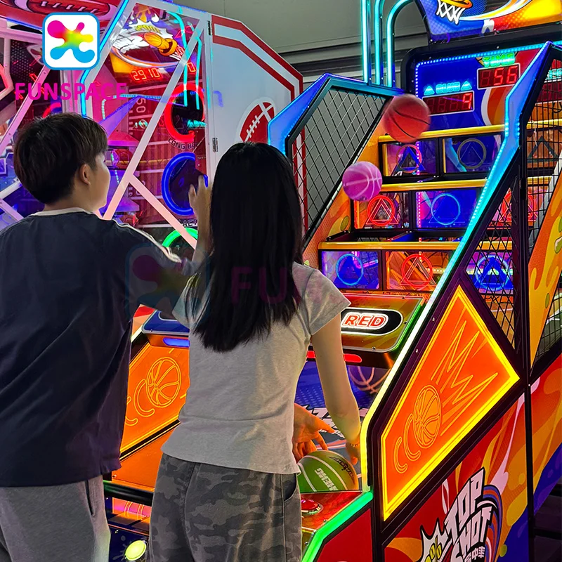 Funspace New Coin Operated Two Player Tic-tac-toe Shooting Game  Machine Arcade Game Hoop Basketball Arcade Game Machine