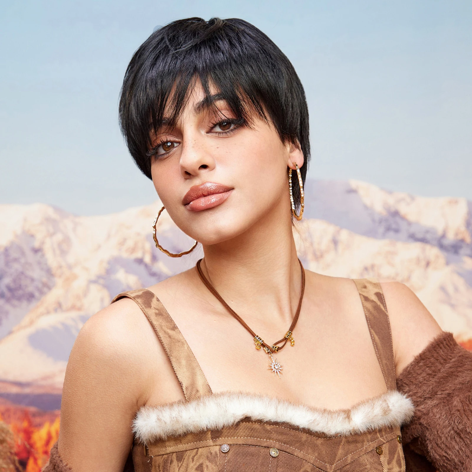 Factory Fast Delivery Black Short Hair for Women With Pixie Straight Hair Synthetic Wigs High Density Heat Resistant Wig