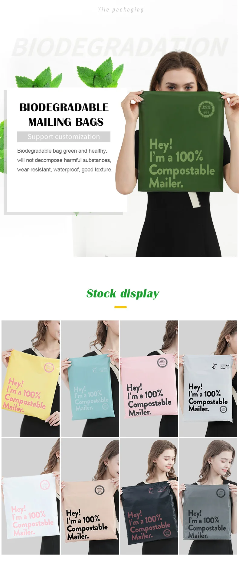 Custom Biodegradable Compostable Ecofriendly Degradation Plastic