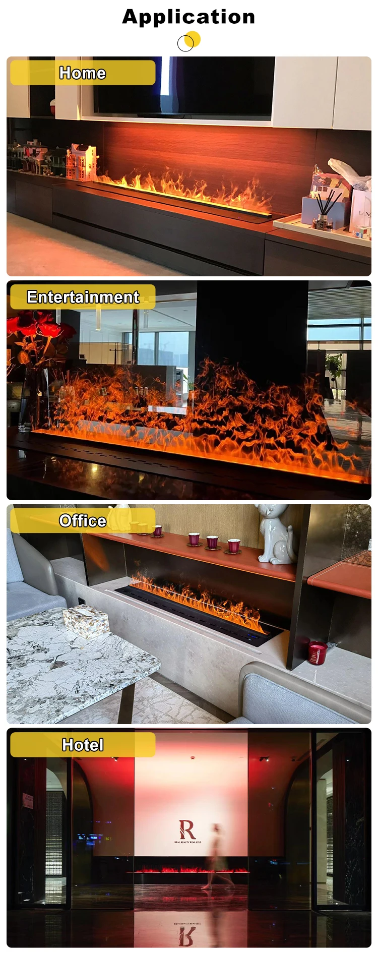Indoor Custom Electronic Fireplace, 110V, 30W - detail 12