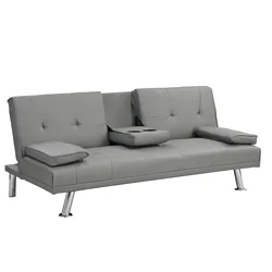 Divano Letto Pieghevole Queen Size Grigio Scuro – Schiuma Ad Alta Densità, Copertura Lavabile, Senza Montaggio, Per Piccoli Spazi - 2