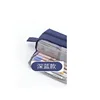 Double layered double window pencil case - dark blue