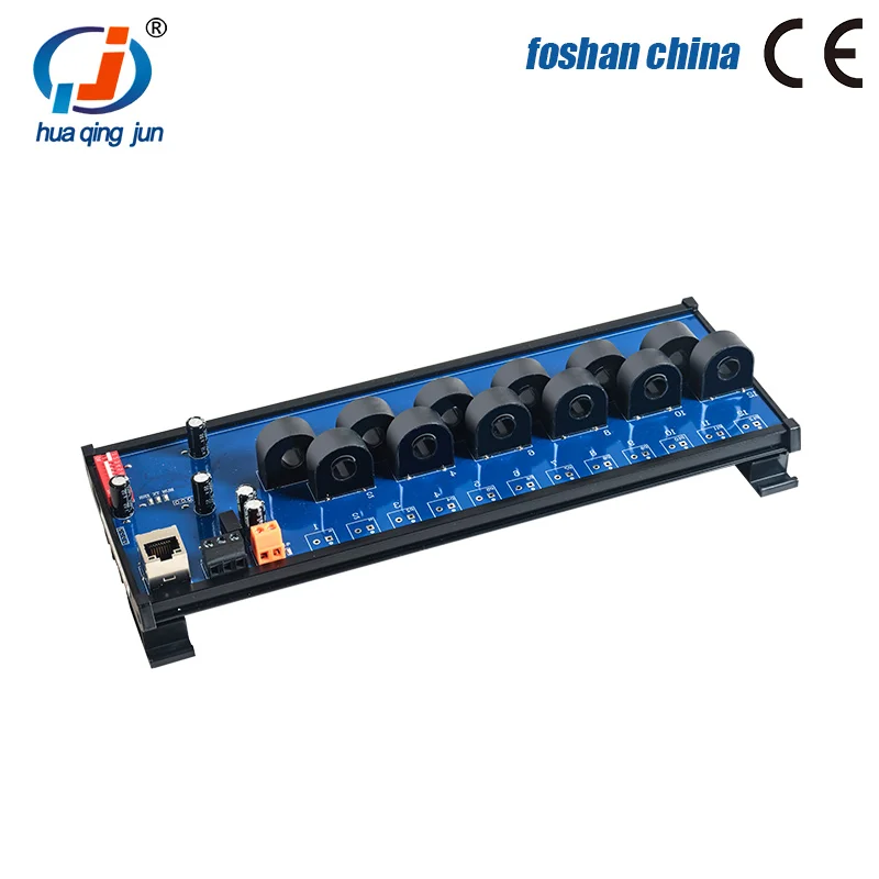 Huaqingjun 12-Channel RS485 LAN AC Current Transformer Detection 25A 50A Modbus RTU Modbus TCP Data Acquisition Module