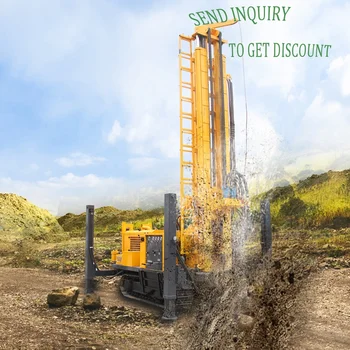 China 400m crawler mounted diesel engine driven borehole DTH pneumatic water drilling rig machine well drilling rig