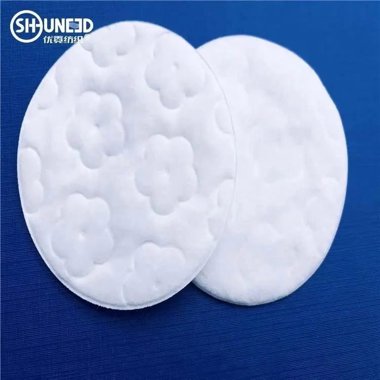 Popular design plum blossom pattern round absorbent Facial cosmetic  Cotton Pads  Multi-function cosmetic soft cotton pad