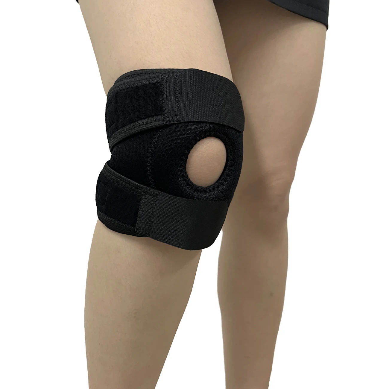 High Quality Fabric Adjustable Black Neoprene Knee Support Brace