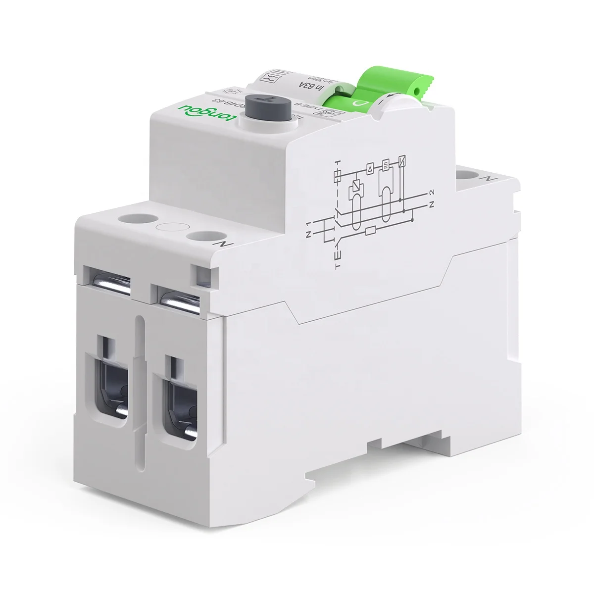 RCCB RCD DC Electric Vehicle EV Charging Pile Residual Current Breaker 2P 63A 30mA Type B 10KA Din Rail Earth Leakage TONGOU
