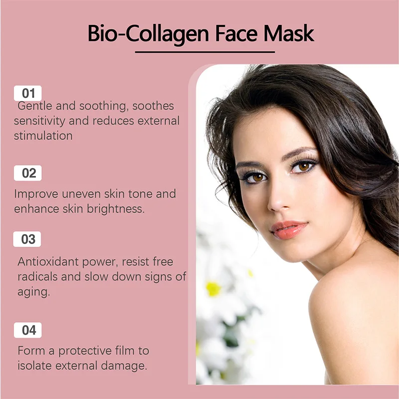 Factory Custom Whitening Translucent Anti-Wrinkle Firming Hydrating Korean Collagen Split Face Mask BIO-COLLAGENREAL DEEP MASK