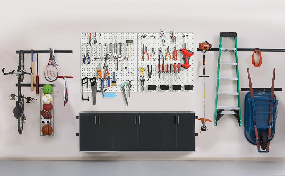 Jhmech Pegboard Wall Organizer With Hooks Wall Mounted Galvanized