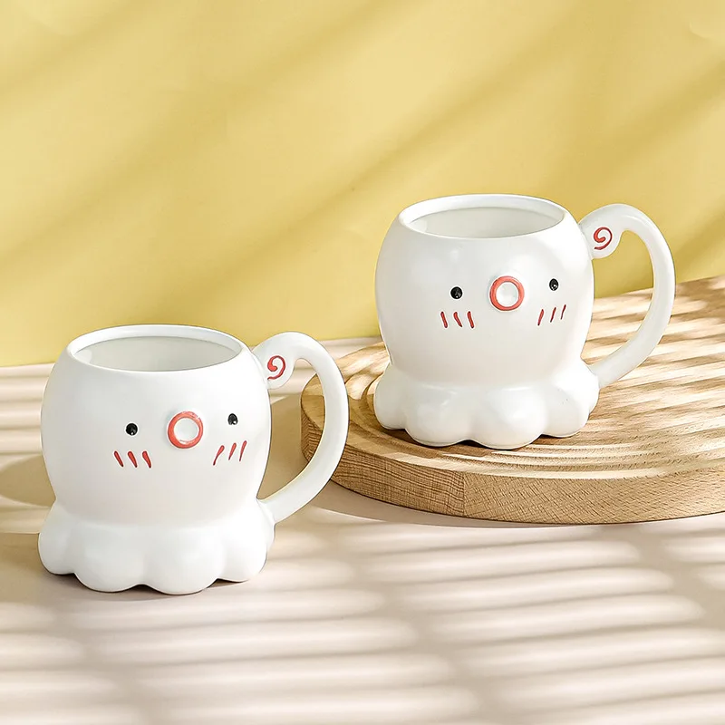 Kawaii Coffee Cup Cute Ceramic Creative Reusable Korean Cups