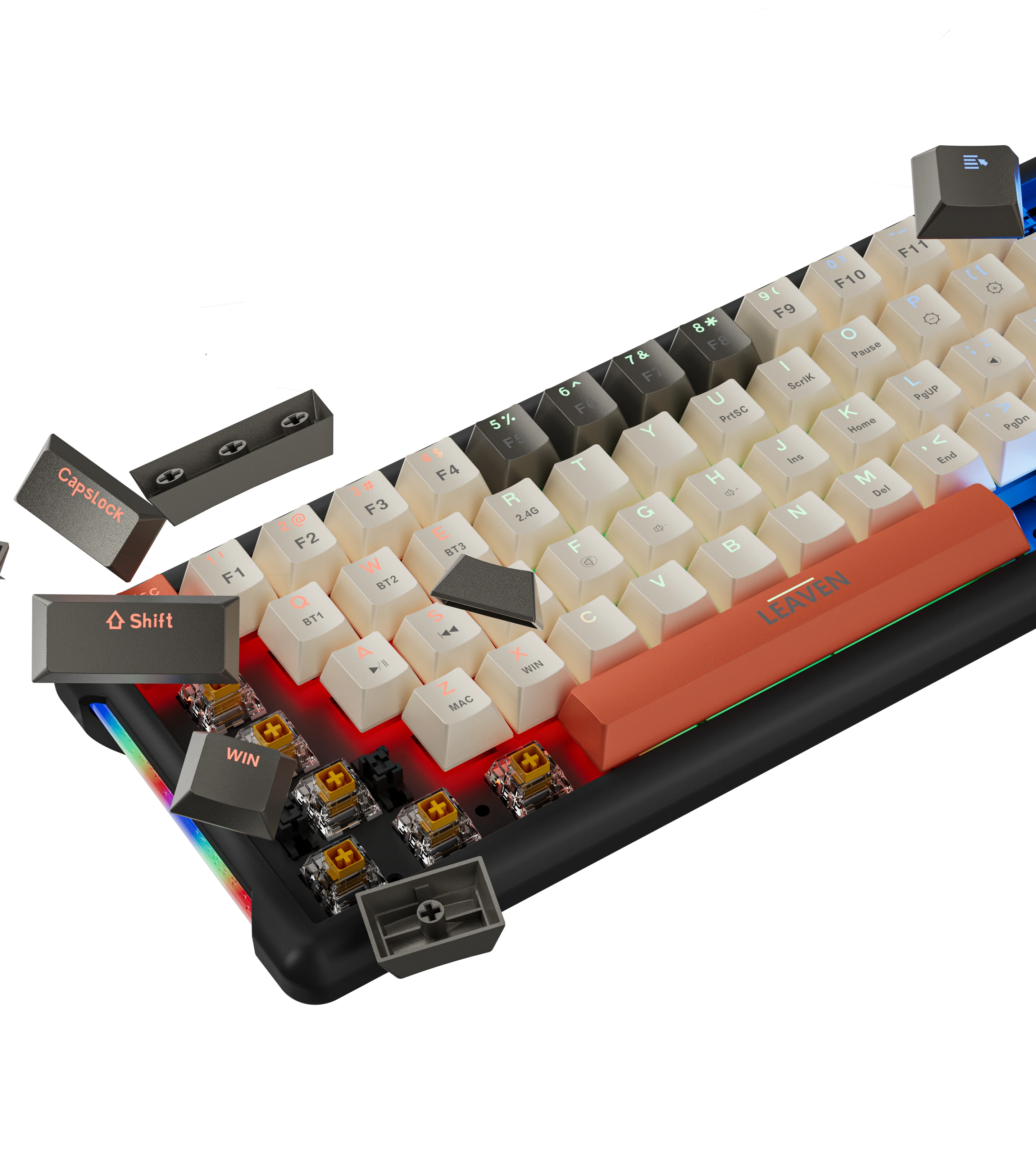 LEAVEN 60% Mechanisch Gaming Toetsenbord RGB - Blue Switch QWERTY UK Wired Compact