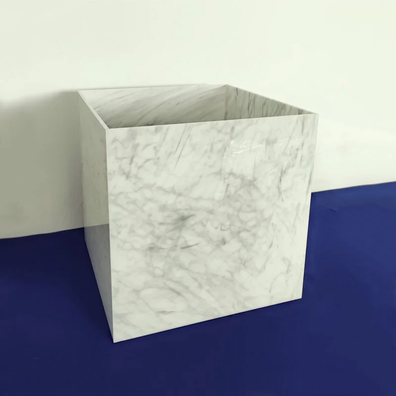 Marble Acrylic Display Cube 5 Sided Marble Acrylic 5 Sided Display Box ...