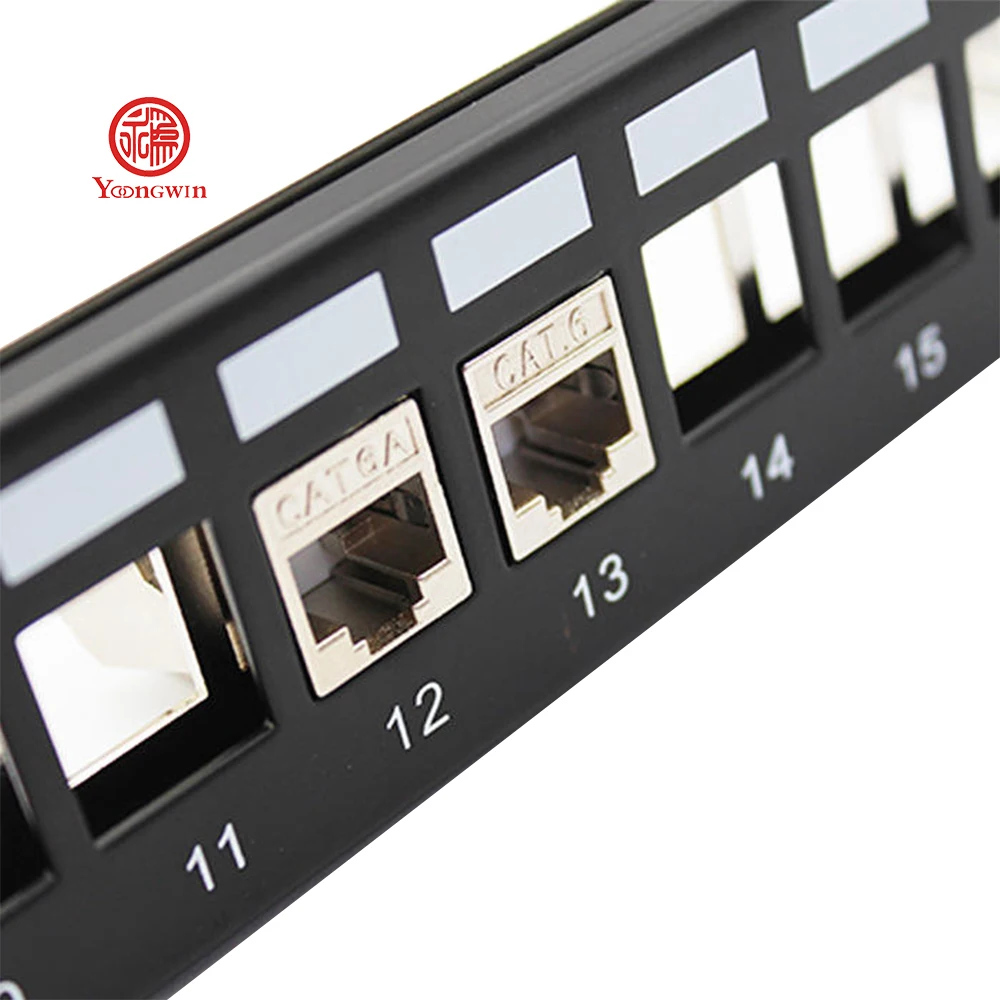 Best Price & Premium Quality 19" 1U 24-port Category 6A Modular Unshielded Patch Panel for Data Center Rack Mount Network Wiring manufacture