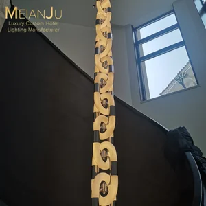 Luxury Modern Hotel Villa Lighting Custom Design Premium Glass Staircase Pendant Chandelier for Architectural Decor Projects