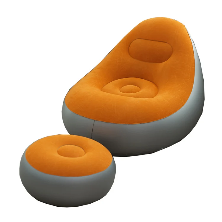 Blow up Modern Lazy Chair Sofa Inflatable Chair with Ottoman