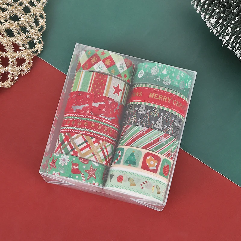 12 roll/box custom merry christmas washi