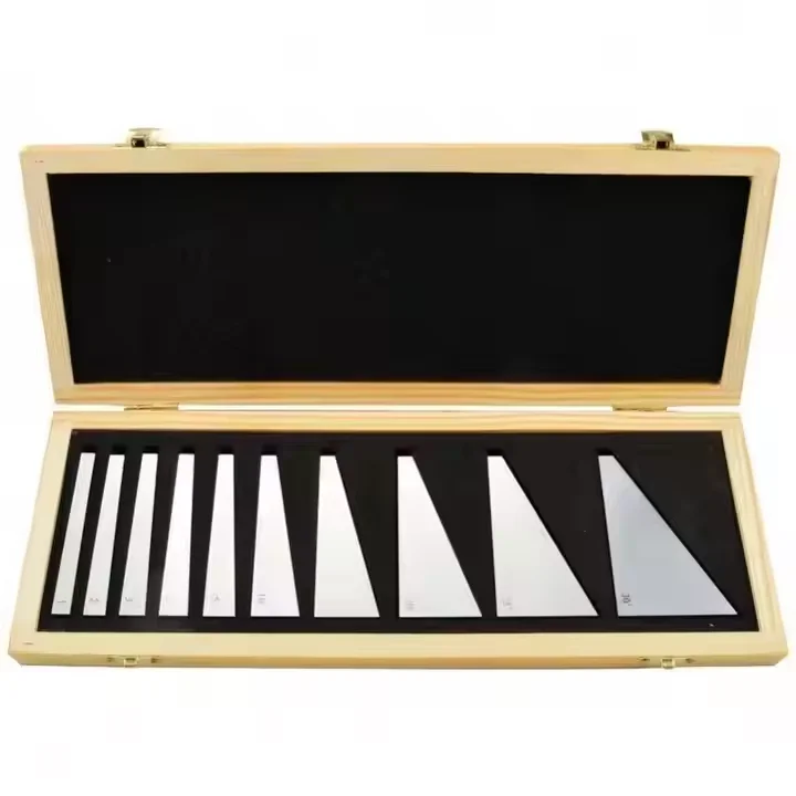 TEBAK 10pcs Set Angle Block Set 1, 2, 3, 4, 5, 10, 15, 20, 25, 30 Precision +/- 20 Seconds, Machinist Tool Block Gauge Gage