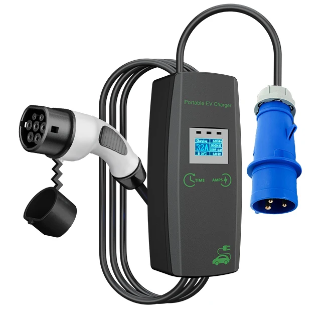 New 3.7/7KW Portable EV Charger Type 2 Cable 62196 220V/380V 5M