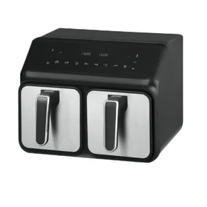 New 8L Classic Square Double Basket Air Fryer Oven with Separate Control and Two Cooking Baskets for Household Use