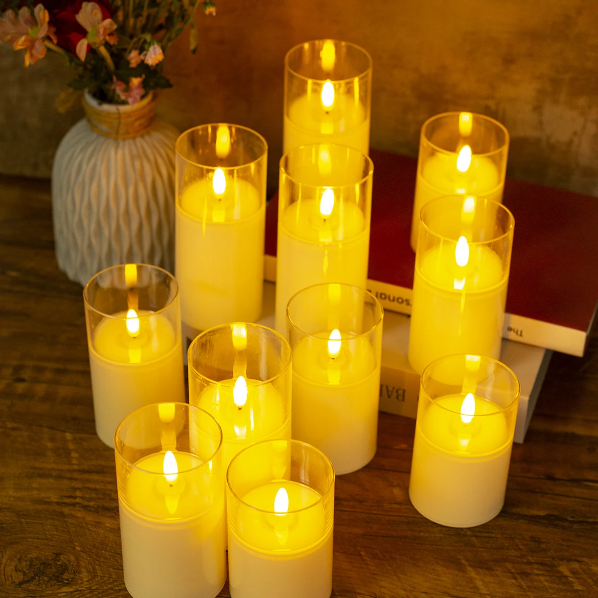 product plastic transparent cup wax home decoration flameless led candles holiday party desktop ornament atmosphere romantic-31