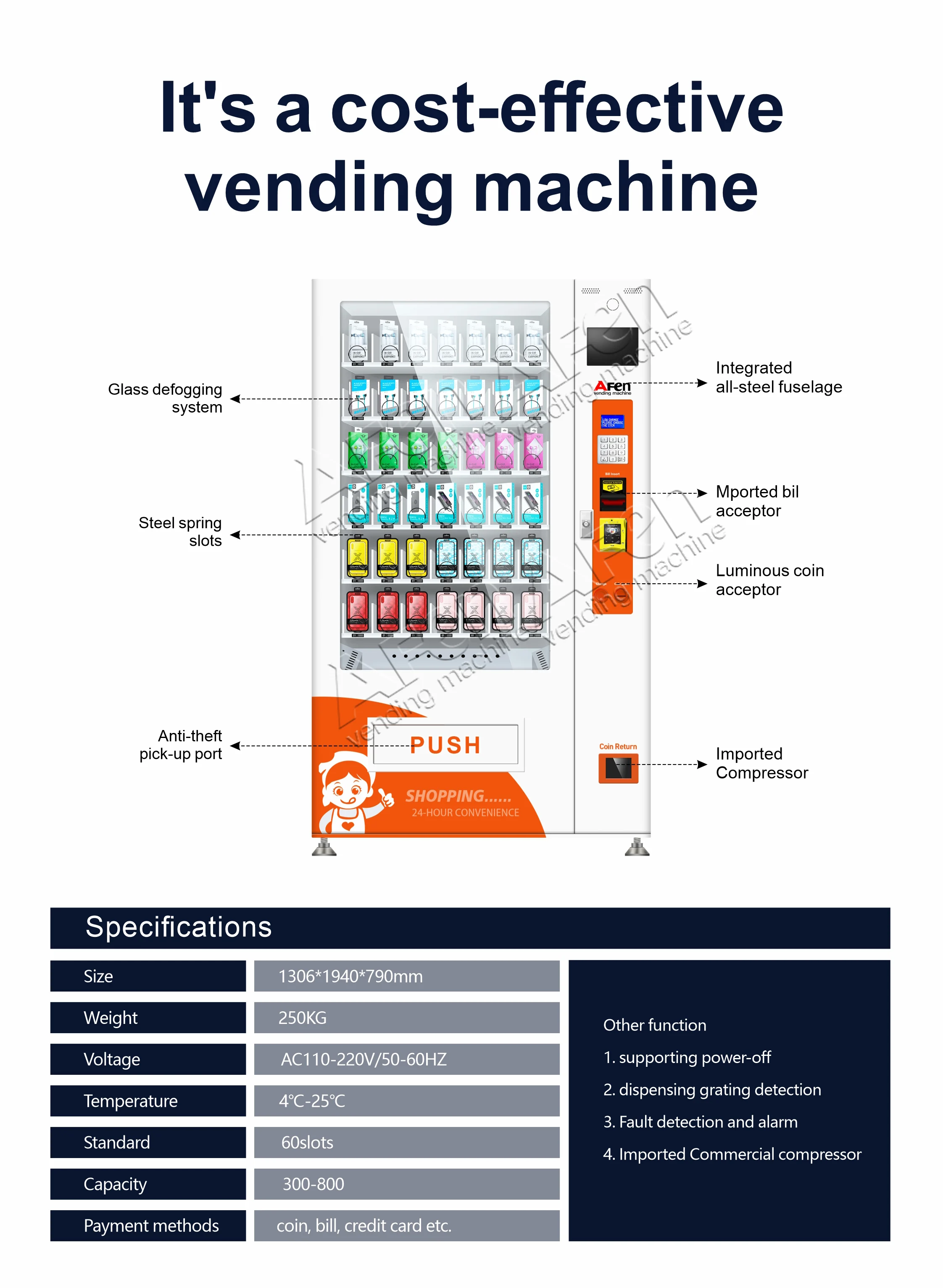 Afen Auto Mobile Phone Accessories Vending Machine Cellphone Power Bank