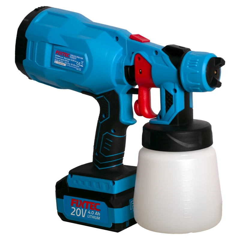 FIXTEC Handheld 20V Cordless Power Spray Gun Lithium Battery Cordless Airless Paint Spray