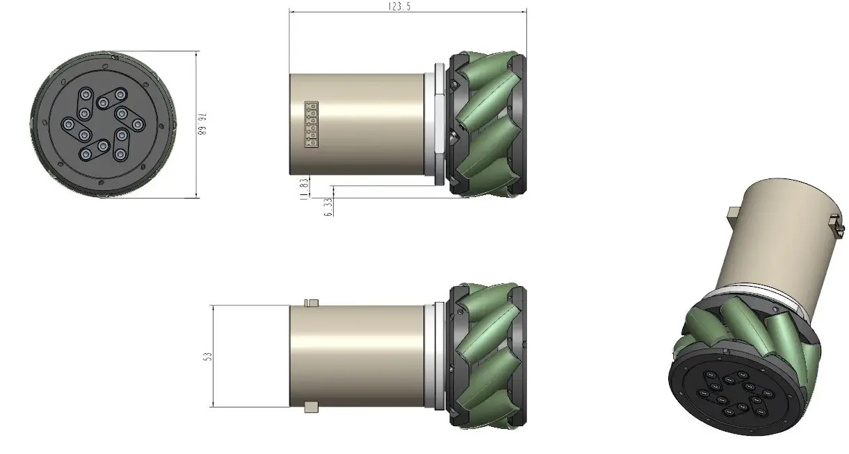 PU Coated Mecanum Wheel Set Low-Noise Omnidirectional Drive Wheels for Mobile Robots Anti-Slip Abrasion-Proof Custom Cutting manufacture