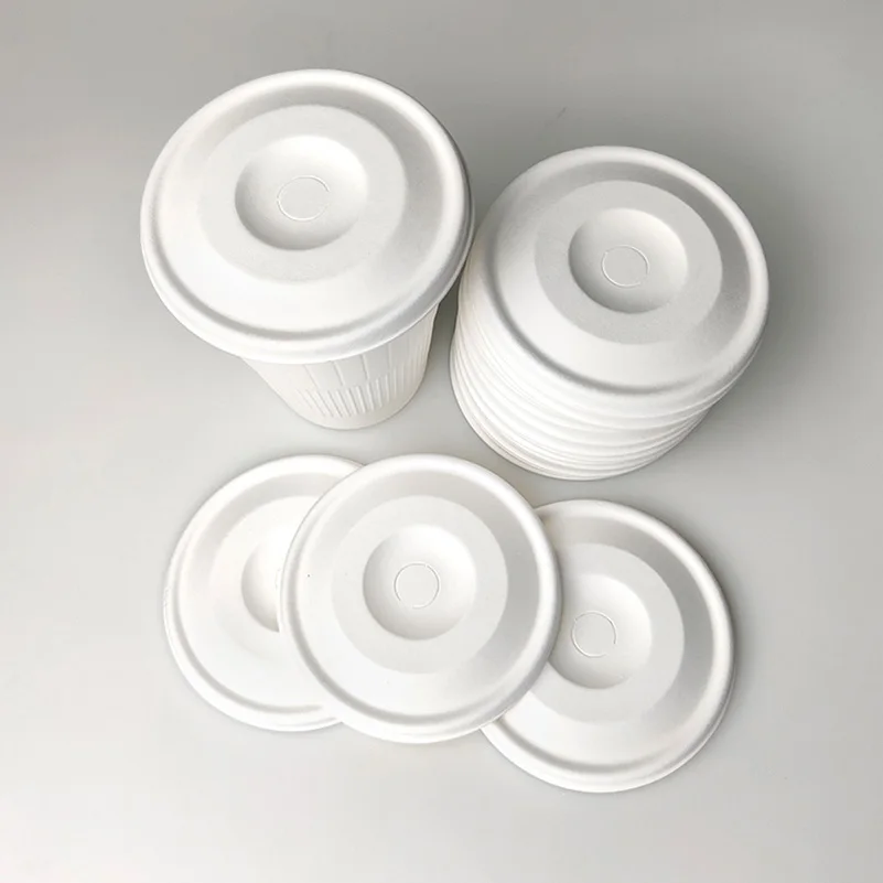 Sugarcane Dome Lids For Compostable Custom Disposable Coffee Cup Lid