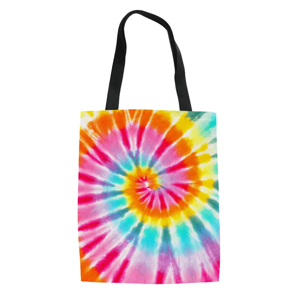 Personalized Tie Dye Leopard Tote Bag - White