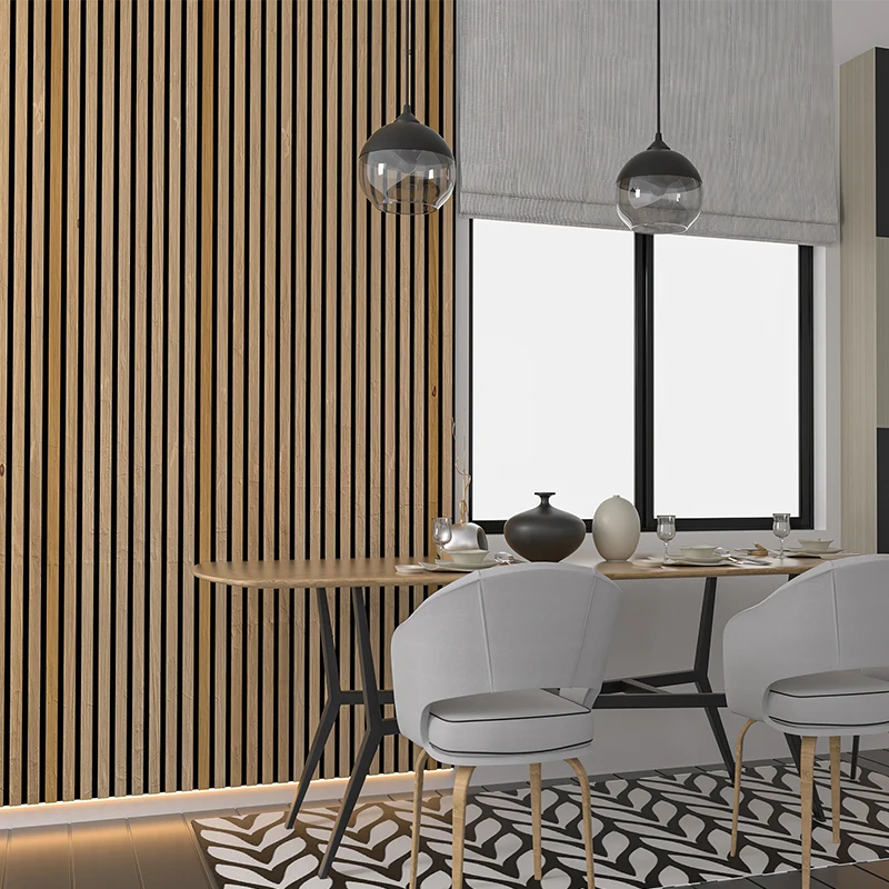 Decorative Flexible Curly Bendable Curved 3D Wood and MDF Wave Board Wall Slat Oak Acoustic Studio Interior Decoration Panel
