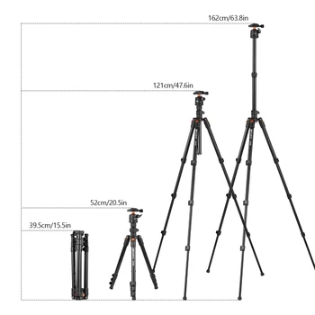 TRIOPO 162cm CameraTripod Stand 360 Degree Panorama Ball Head 6kg Load Capacity Travel Camera Tripod detail image