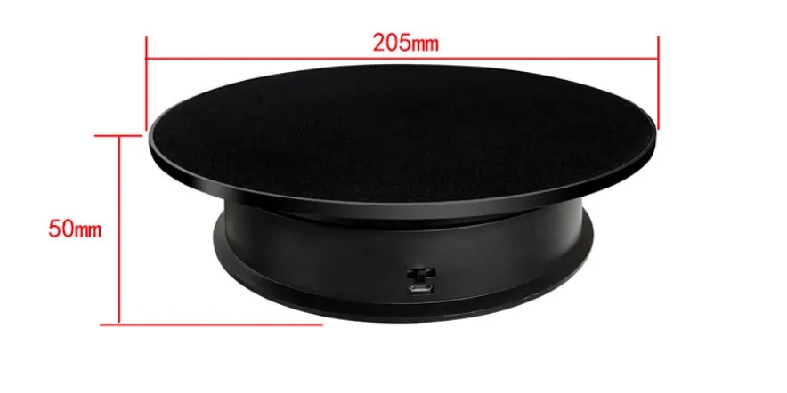 205mm Rotating Display Stand Motorized Mirror Jewelry Turntable