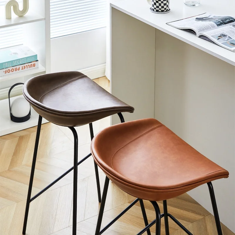 Scandinavian Style Adjustable Iron Bar Chair Luxury Modern Simple High Stool for Outdoor Restaurant Front Steady Living Room