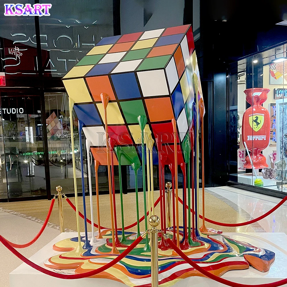 Decorative Folk Art for 's Cube Resin Sculpture 3D Printed Customizable Size for Home & Holiday Decoration