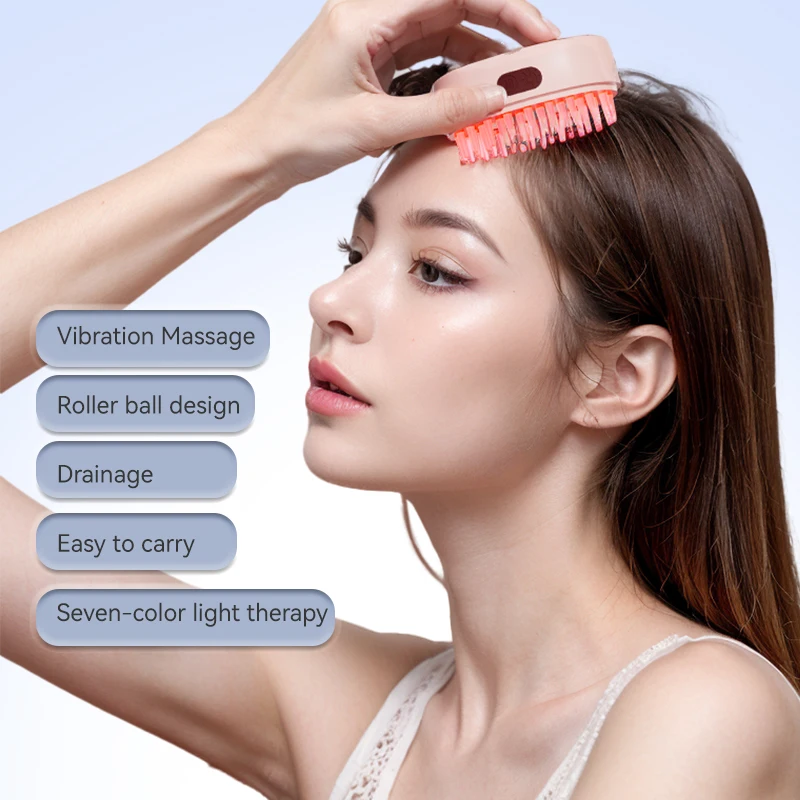 7 Color Electric Scalp Massager Brush Hair Oil Applicator Head Massager  Comb for Scalp Growth Product Scalp Massage Devices