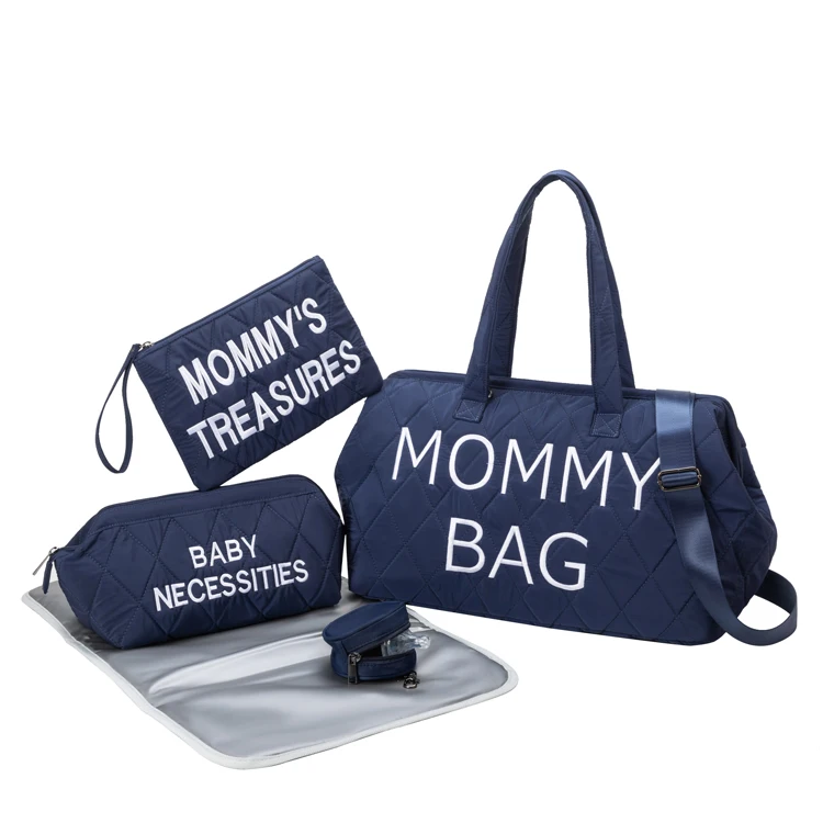 BSCI Factory Supply Customize 5 in 1 Weekender Travel Mom Baby Diaper Bag Set Hospital Maternity Backpack Baby Bags for Girls