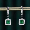18k gold Natural emerald diamond earring