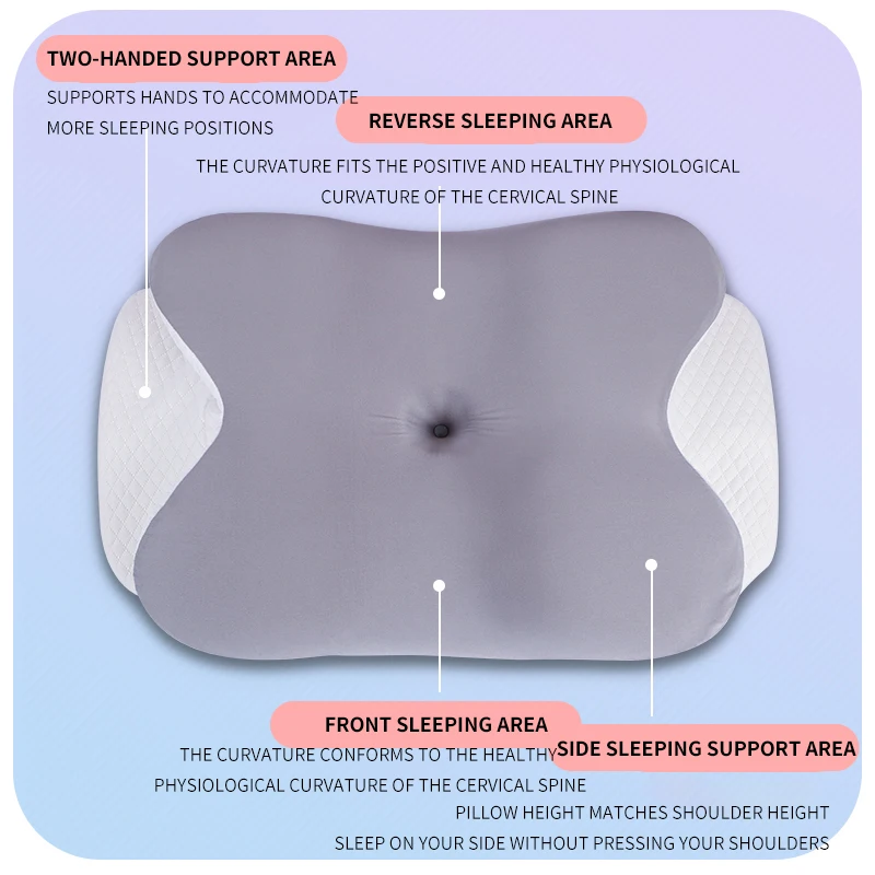 New Orthopedic Ergonomic Butterfly Shape Memory Foam Pillows Bed