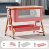 Matelas en alliage d'aluminium rose imitation bois, moustiquaire, rangement b