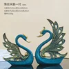 Blue resin swan set of 2pcs