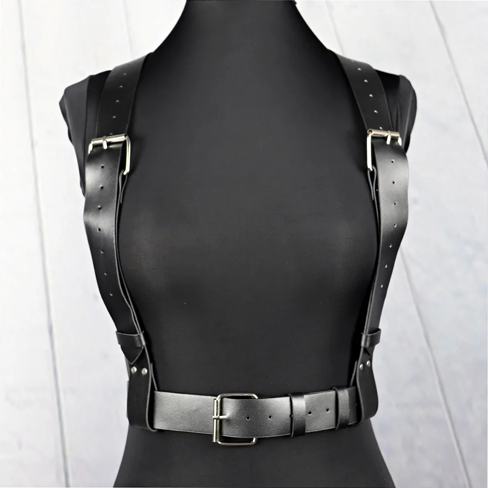  Harness Leather Chest PU Adjustable Buckle Body