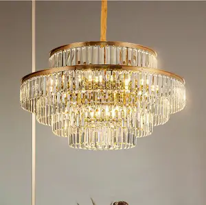 Zeal Lighting Bedroom Living Room hotel Modern Gold Round Hanging K9 Crystal Chandelier Luxury