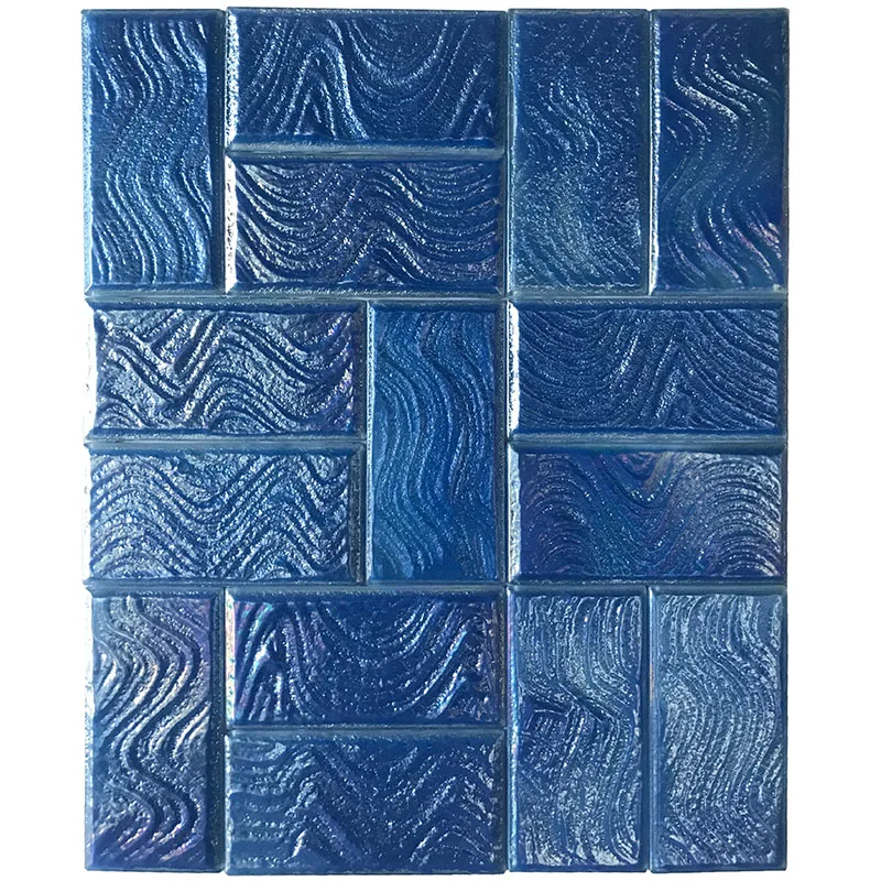 Sky blue DUNE Swimming poor Crystal Glass Mosaic 300*300MM Made in China