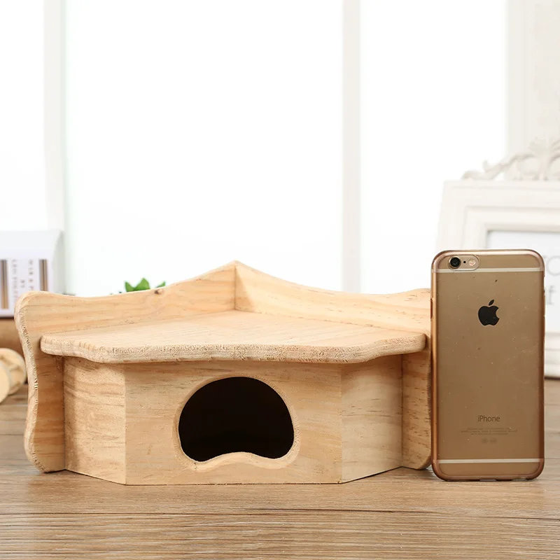 OEM beige Color Wooden Small House for Hamster
