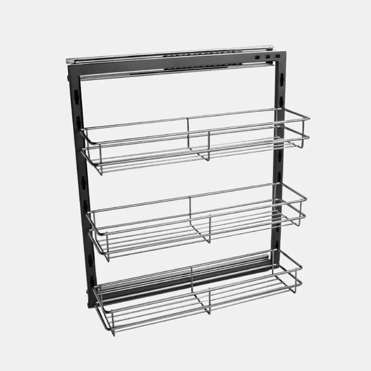 Kitchen Pull Out Organizer Units Side Mounted Bottle Rack