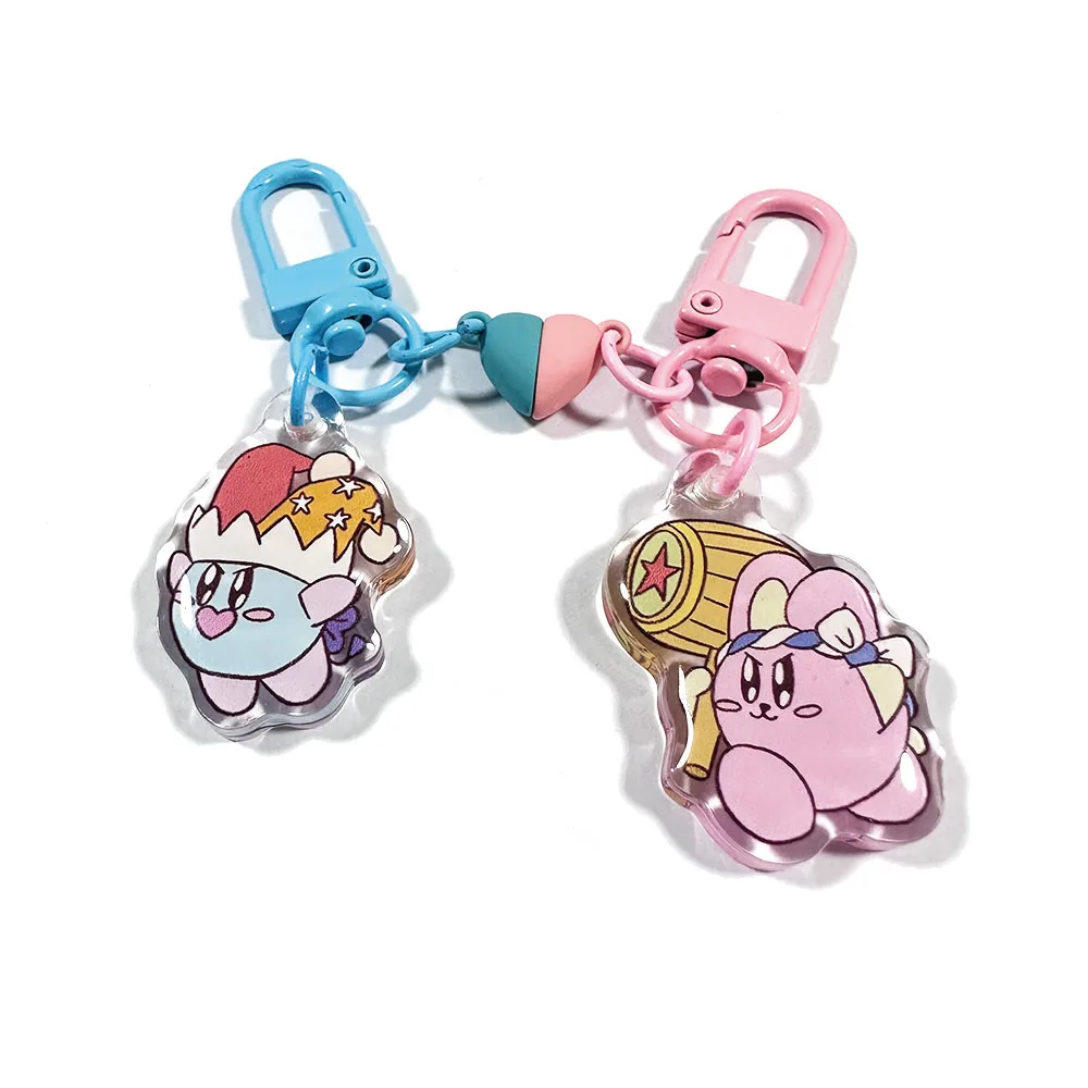 Custom Anime Acrylic Keychain With Colorful Heart Magnet Charm Oem