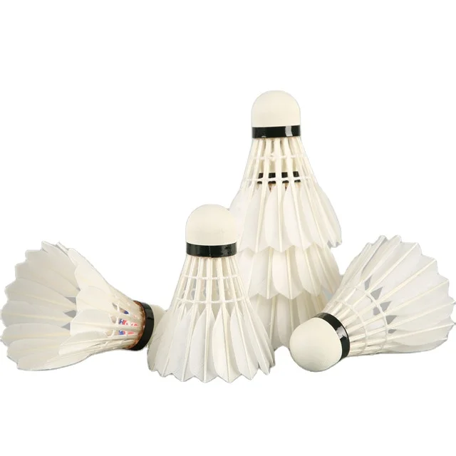 Volants De Badminton En Plumes D'oie - Lot De 12, Blancs, Taille 39x6.5cm