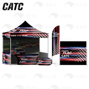 CATC Racing Events Supply Booth Free Design Pop-up Tent with Sign Equipment Hot Selling Portable Canopy Gazebo Booth